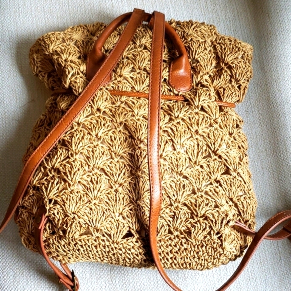 Backpack 100% paper and leather - Picture 3 of 6